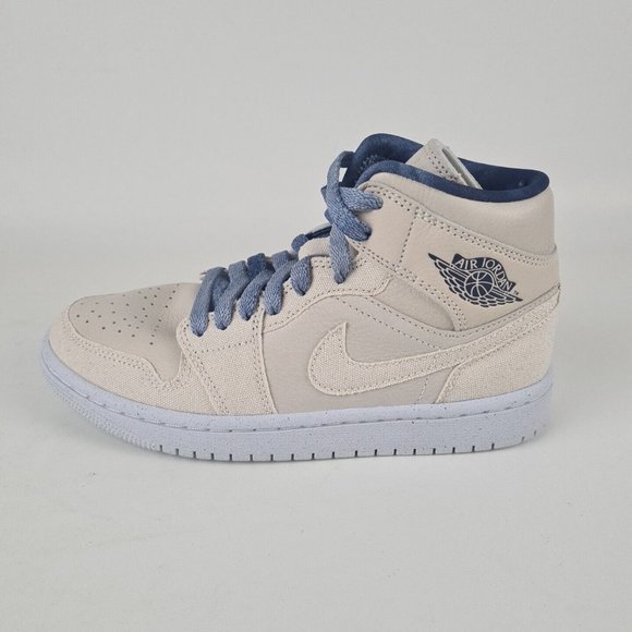 Nike Air Jordan 1 Mid SE Sand Navy Women's Basketball Sneakers - Picture 2 of 12